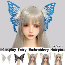 Cosplay Gothic Fairy Elves Angel Wings Hairpin Butterfly Lace Hair Clip Anime