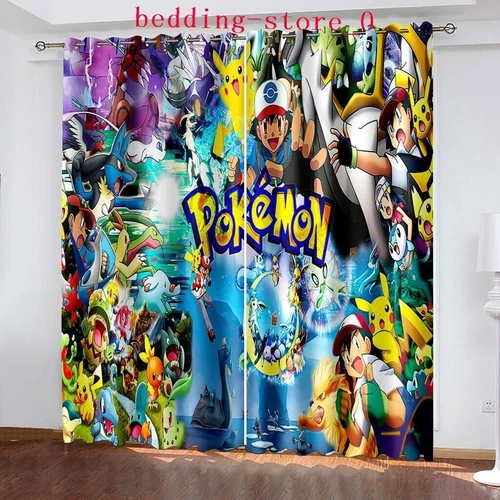 Tende Oscuranti 3D Spesse Bambini/Pokemon Pikachu Anello Termico Occhiello Superiore/Tende - Foto 15 di 93