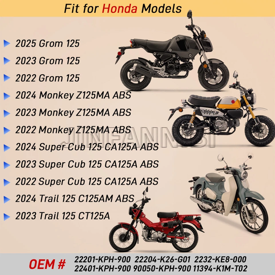 Juego de placas de fricción de embrague y juntas de cubierta para Honda Grom 125 Monkey Z125MA 22-24 Foto 3 de 4