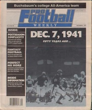 Pro Football Weekly December 8, 1991 Dec 7 1941 Fifty Years Ago Vol 6 No 20