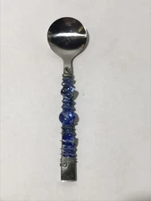 Bead Handled Stainless Steel Spoon, Butter Knife And Tea bag Strainer