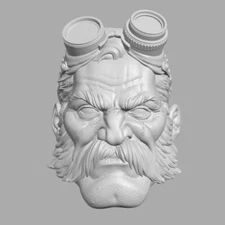 Dex Ironstride v8 Steampunk hero custom head for Cosmic Legions & other figures