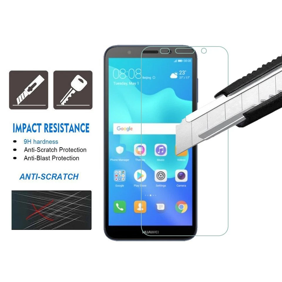 PELLICOLA VETRO TEMPERATO per HUAWEI Y5 2018 PROTETTIVA SCHERMO DISPLAY  - Immagine 2 di 4