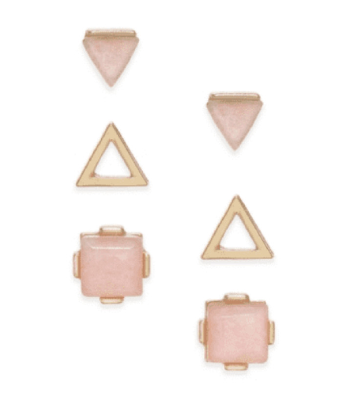 Inspired Life 25 NWT Gold-Tone 3-Piece Geometric Earring Set Rose Quartz DJ44 2590₽