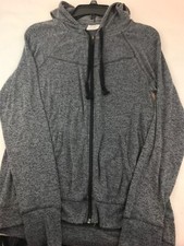 Danskin Women  s Small 4-6 Fleece Full Zip Hoodie Grey Thumbholes Bust 36" 