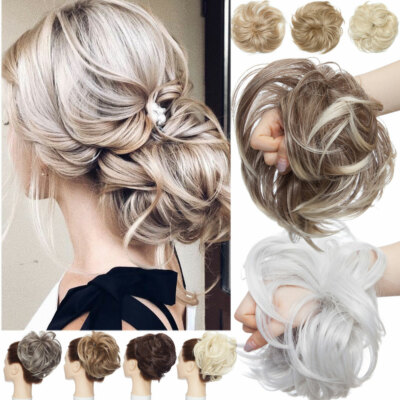 80G LARGE Curly Messy Bun Hair Piece Scrunchie Thick Hair Pony tail  Extensions H