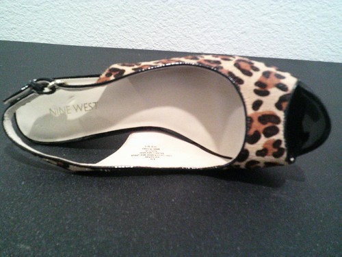 Nine West Damen-Slingback offene Zehenpartie 3,5"-Absatz Leopard Größe 8 - Bild 5 von 7