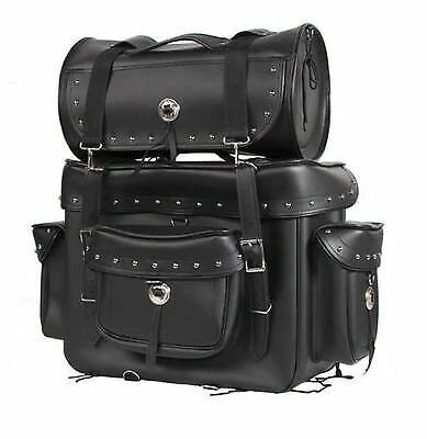 Sissy Bar Bag Motorcycle Luggage Travel Side Bags Universal Fit