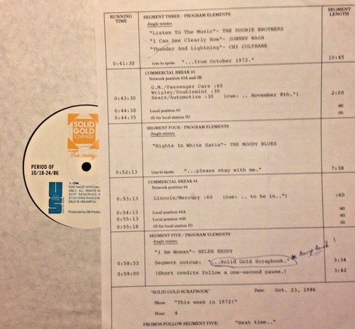 10/23/86 SOLID GOLD SCRAPBOOK 12 HITS OF THIS WEEK IN 1972; CHI COLTRANE, ELVIS - Picture 2 of 2
