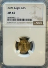 2024 Eagle G$5- NGC Graded MS69 - 1/10th OZ Fine GOLD American Coin Slab