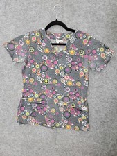 Geometric The Scrub Co Top Uniforms Womens Shirt Workwear Size M Medium Circles