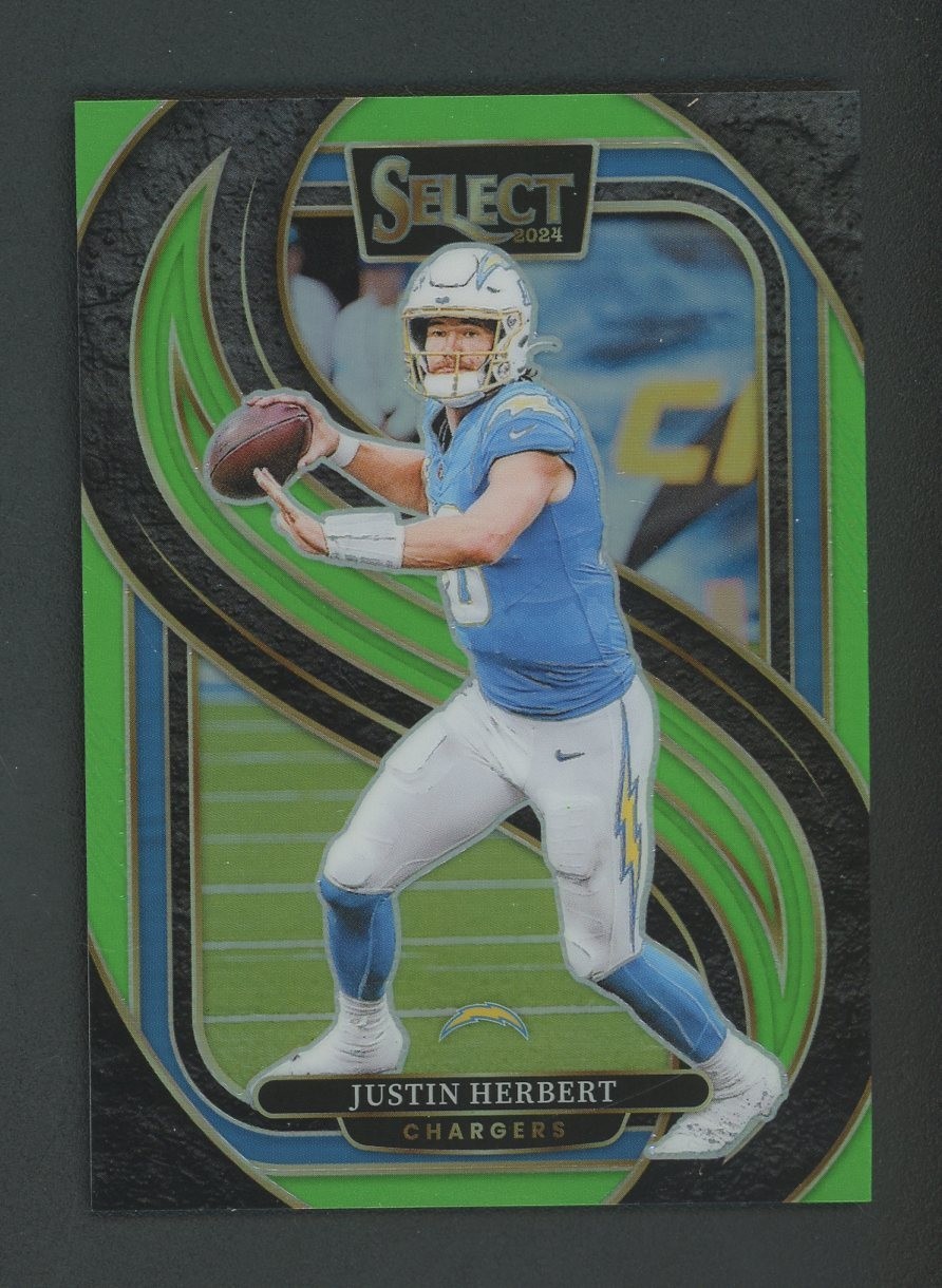 2024 Select Neon Green Prizm #131 Justin Herbert Chargers 33/49