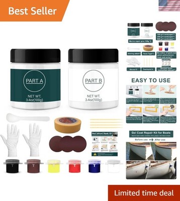 Complete 200g Marine Gel Coat Repair Kit - Restore Fiberglass & Acrylic Boats