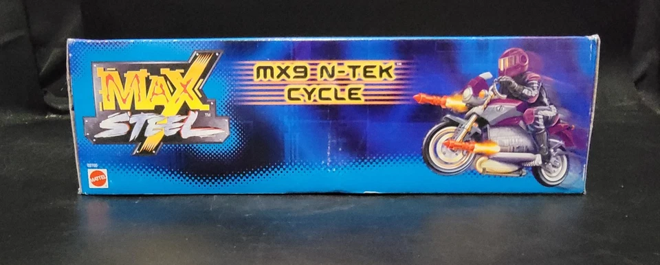 Max Steel MX9 N-Tek Фиолетовый Цикл Без Звука/Света Mattel 2000 Как новый в коробке Все еще Запечатанный - Изображение 3 из 4