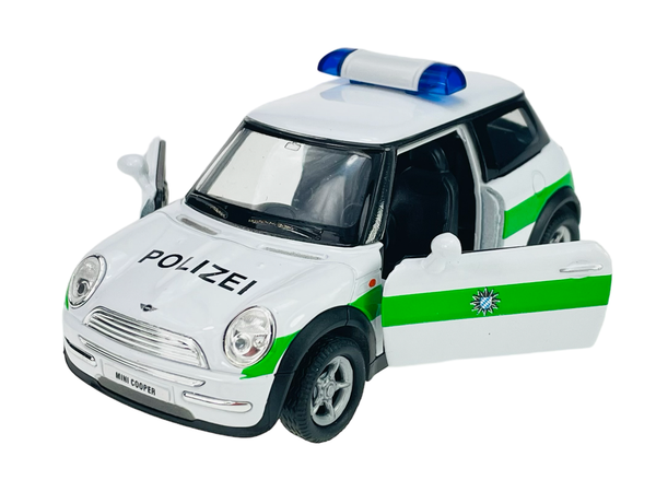Welly Mini Cooper Police Weiss 1:34 Die Cast Metal Model Neu Im Kasten 49766-image