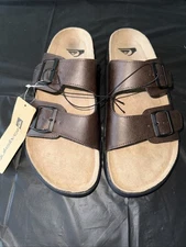 Quicksilver Men’s Embark Deck Leather Sandel Mens Size 9 Brown