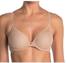 Natori Highlight Mesh Covered T-Shirt Bra 711149 Cafe New Size 34D