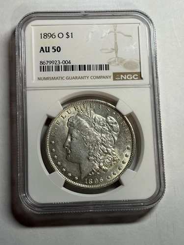 1896-O MORGAN DOLLAR NGC AU50 Bright White Better Date