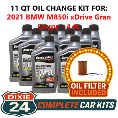 Fits: 2021 BMW M850i xDrive Gran Coupe 4.4L Synthetic Oil & Filter Kit (0W-30)