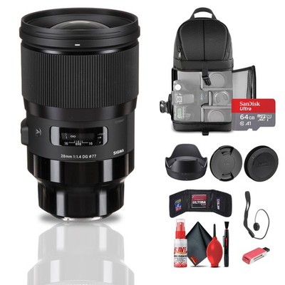 Sigma 28mm f/1.4 DG HSM Art Lens for Sony E Mount Bundle