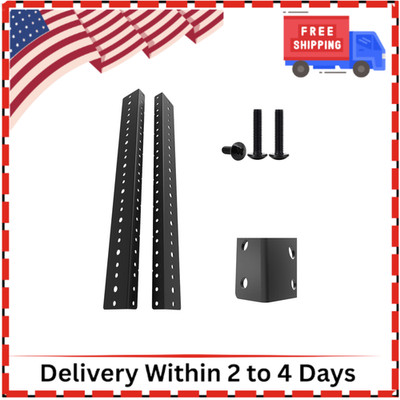 Jingchengmei 8U Steel Rack Rails Kit With Hardware - 2 Pieces (8Urr)