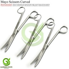 3Pcs Mayo Dissecting Scissors Curved 17cm Medical Surgical Universal Scissors