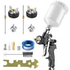 HVLP Air Spray Gun with 0.8/1.0 mm Nozzles, Mini Automotive Air Paint Sprayer...