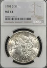 1902-S MORGAN DOLLAR NGC MS61