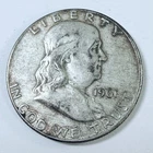 1961 D Franklin Silver Half Dollar-90%  Silver- Circulated Coin #7769