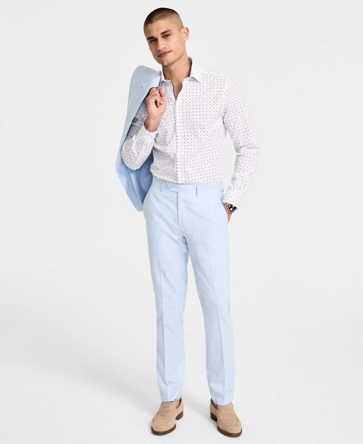 Bar Iii Mens Slim fit Dress Pants 38 / 30 Light Blue Solid Stretch Linen
Opens in a new window or ta
