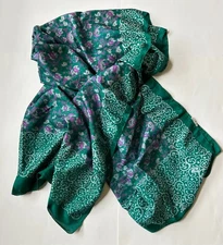 New India paisley silk scraf oversized 88" x 40"