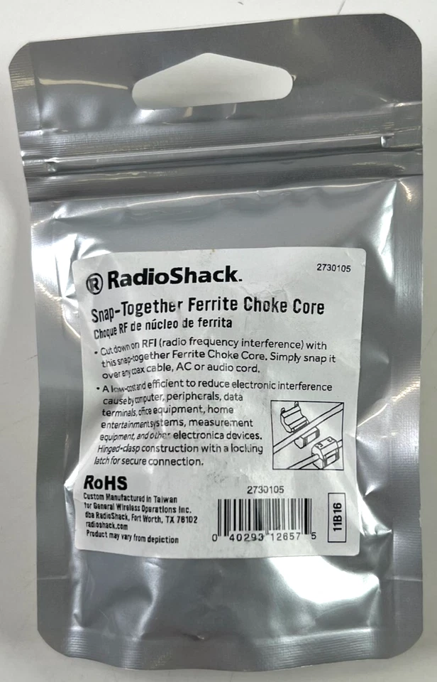 RadioShack 2730105 Snap-Together Ferrite Choke Core New - Image 2 of 2
