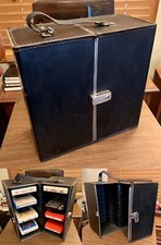 8-Track Tape Storage Display Case Holds 20 Carts, Portable, Locking with Key