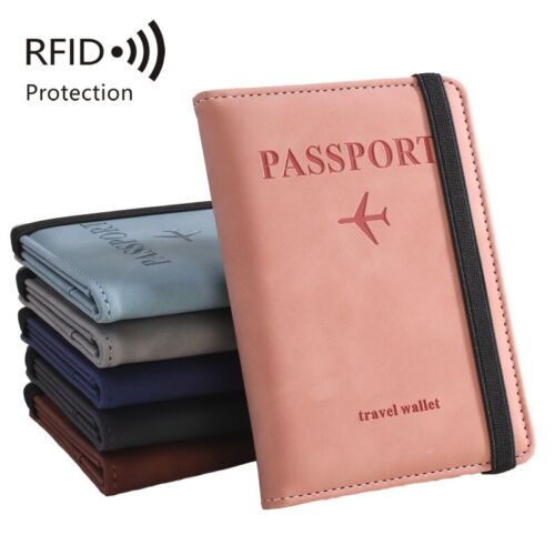 Slim Leather Travel Passport Wallet Holder RFID Blocking ID Card Case Cover - Picture 3 of 8