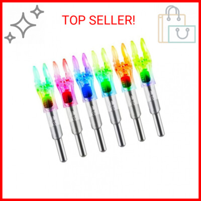 KEAUP Lot De 6 Encoches Lumineuses LED Pour Flèches - Compatible .204 .233 .244 .246 Avec Douilles H S GT