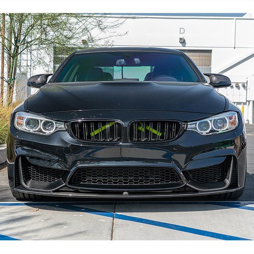 For BMW F80 M3 F82 F83 M4 2015-19 REAL CARBON Front Bumper Splitters Canard Fins - Picture 2 of 13
