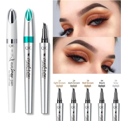 MARKENLOS Wasserdichter Microblading-Augenbrauenstift 4 Gabelspitzen 3D- /