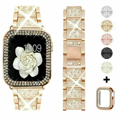 For Apple Watch Bling lady Fashion iWatch Strap Case Band Series 6 5 4 3 2 1 SE
