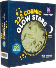 Happy Hippo 222 Glow in The Dark Stars for Ceiling with Bonus Moon