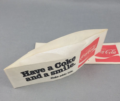 VTG Soda Fountain Jerk Paper Hat Coca Cola Advertising USA Lin-N-Look Adjustable