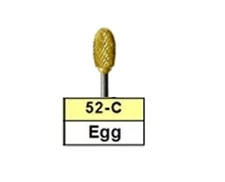 META-31015201 BesQual 52C Egg/Oval Titanium Nitrite Coated Carbide Bur 1/Pk