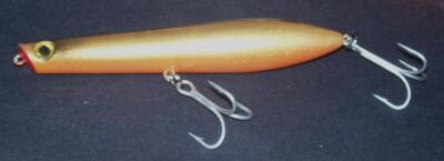 PENCIL POPPER/. CRUISER  W/ /RATS BRONZE/ ORANGE COLOR TOPWATER VMC INLINE HOOK