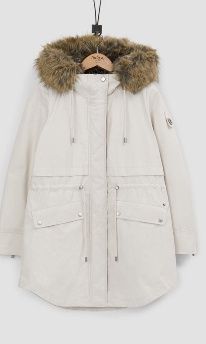 PARKA LONDON Caversham Faux Fur Parka The Two-In-One £325 Size L New