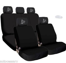 For Nissan Live Laugh Love Seat Covers with Embroidered Headrest Covers Black