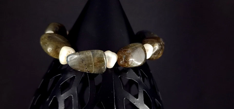 Armband Labradorit & Perlen - attraktiv & wunderbar schimmernd - Bild 2 von 4