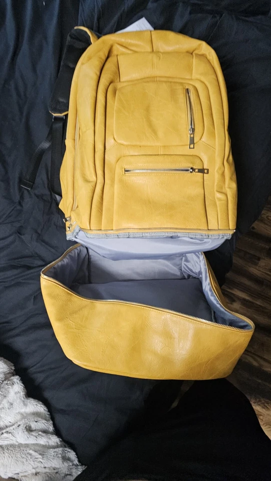 Bolso de Viaje Grande Sole Premise Luciano Amarillo Cuero Caído Nuevo con Etiquetas Foto 4 de 4