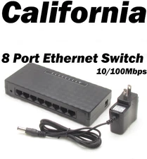 RJ45 Mini 10/100Mbps 8 Ports Fast Ethernet Network Switch For Desktop PC Router 