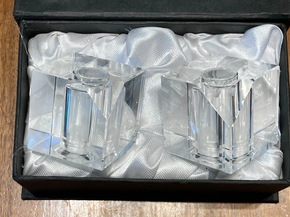 Oleg Cassini Salad Server Lucy 131290 and Salt/Pepper Set Square 127290 Crystal - Image 4 of 4