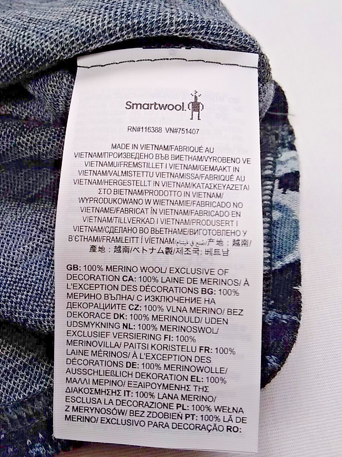 Smartwool Kid Classic Thermal Merino Baselayer Crew Blue Medium SN110-P12