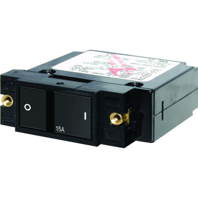 7402 Blue Sea 7402 Single Pole Small Case 2'' Flat Rocker Circuit Breaker   1